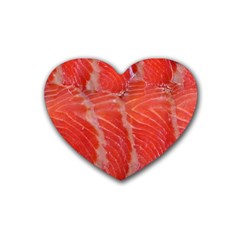 Food Fish Red Trout Salty Natural Rubber Coaster (heart) 