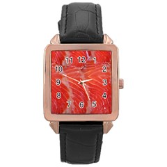 Food Fish Red Trout Salty Natural Rose Gold Leather Watch  by Pakrebo