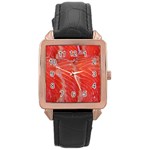 Food Fish Red Trout Salty Natural Rose Gold Leather Watch  Front