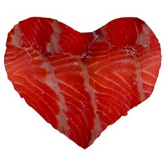 Food Fish Red Trout Salty Natural Large 19  Premium Flano Heart Shape Cushions by Pakrebo