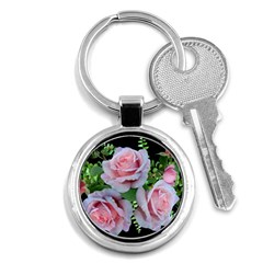 Roses Flowers Ferns Arrangement Key Chain (round) by Pakrebo