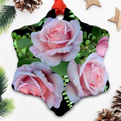 Roses Flowers Ferns Arrangement Ornament (snowflake) by Pakrebo