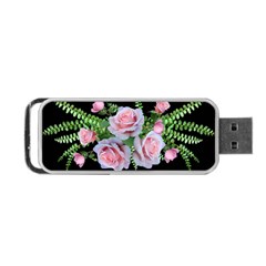 Roses Flowers Ferns Arrangement Portable Usb Flash (two Sides) by Pakrebo