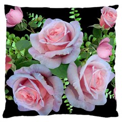 Roses Flowers Ferns Arrangement Large Flano Cushion Case (one Side) by Pakrebo