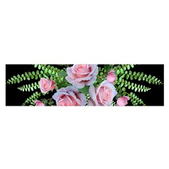 Roses Flowers Ferns Arrangement Satin Scarf (oblong) by Pakrebo