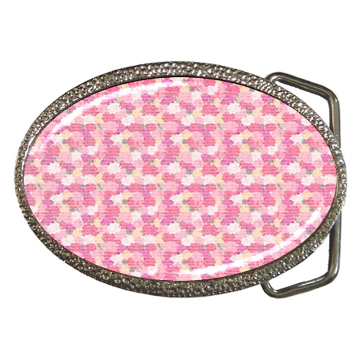 Peony Pattern Pink Scrapbooking Belt Buckles