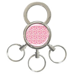 Peony Pattern Pink Scrapbooking 3-ring Key Chain by Pakrebo