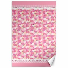 Peony Pattern Pink Scrapbooking Canvas 24  X 36  by Pakrebo