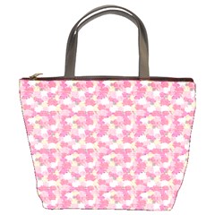 Peony Pattern Pink Scrapbooking Bucket Bag by Pakrebo