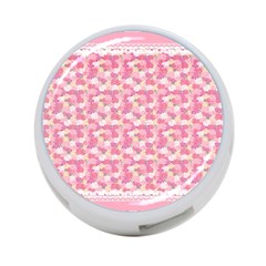 Peony Pattern Pink Scrapbooking 4-port Usb Hub (one Side) by Pakrebo