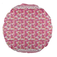 Peony Pattern Pink Scrapbooking Large 18  Premium Round Cushions by Pakrebo