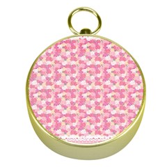 Peony Pattern Pink Scrapbooking Gold Compasses by Pakrebo