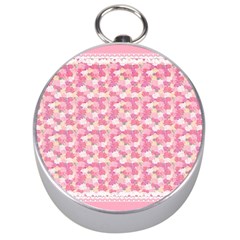 Peony Pattern Pink Scrapbooking Silver Compasses by Pakrebo