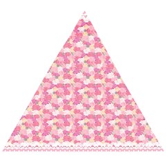 Peony Pattern Pink Scrapbooking Wooden Puzzle Triangle by Pakrebo