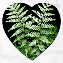 Fern Plant Leaf Green Botany Jigsaw Puzzle (heart) by Pakrebo