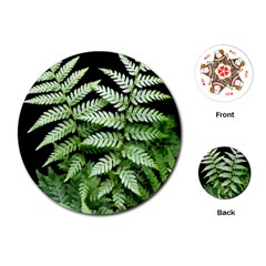 Fern Plant Leaf Green Botany Playing Cards Single Design (round) by Pakrebo