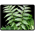 Fern Plant Leaf Green Botany Double Sided Fleece Blanket (Large)  80 x60  Blanket Back