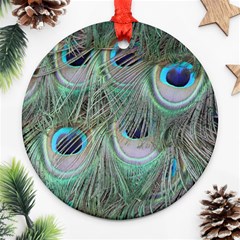 Peacock Feather Pattern Plumage Ornament (round) by Pakrebo