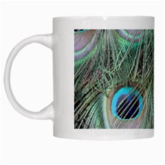 Peacock Feather Pattern Plumage White Mugs by Pakrebo