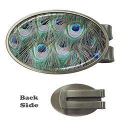 Peacock Feather Pattern Plumage Money Clips (oval)  by Pakrebo