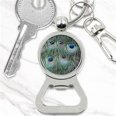 Peacock Feather Pattern Plumage Bottle Opener Key Chain by Pakrebo