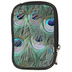 Peacock Feather Pattern Plumage Compact Camera Leather Case by Pakrebo