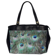 Peacock Feather Pattern Plumage Oversize Office Handbag (2 Sides) by Pakrebo