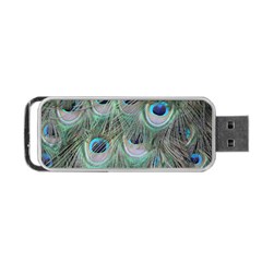 Peacock Feather Pattern Plumage Portable Usb Flash (one Side) by Pakrebo