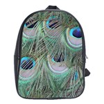 Peacock Feather Pattern Plumage School Bag (XL) Front