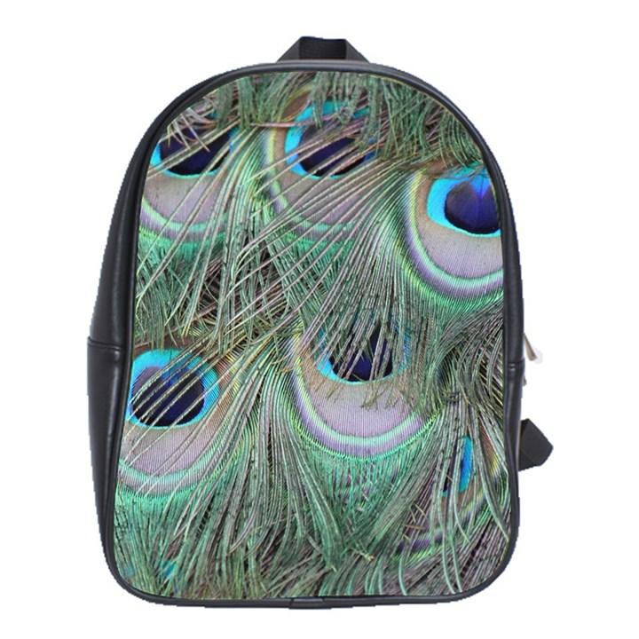 Peacock Feather Pattern Plumage School Bag (XL)