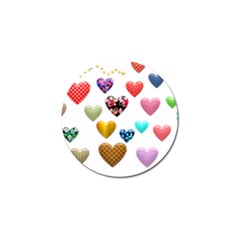 Hearts Puffy Shiny Love Sticker Golf Ball Marker (4 Pack) by Pakrebo