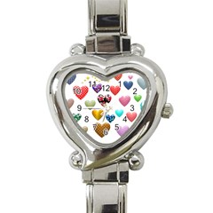 Hearts Puffy Shiny Love Sticker Heart Italian Charm Watch by Pakrebo