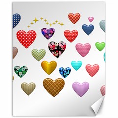 Hearts Puffy Shiny Love Sticker Canvas 16  X 20  by Pakrebo