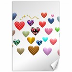 Hearts Puffy Shiny Love Sticker Canvas 20  x 30  19.62 x28.9  Canvas - 1