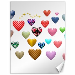 Hearts Puffy Shiny Love Sticker Canvas 36  X 48  by Pakrebo