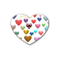 Hearts Puffy Shiny Love Sticker Heart Coaster (4 Pack)  by Pakrebo