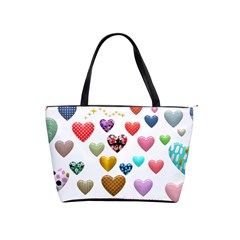 Hearts Puffy Shiny Love Sticker Classic Shoulder Handbag by Pakrebo