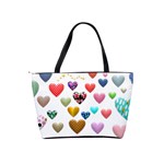 Hearts Puffy Shiny Love Sticker Classic Shoulder Handbag Back