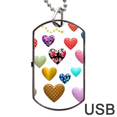 Hearts Puffy Shiny Love Sticker Dog Tag Usb Flash (one Side) by Pakrebo