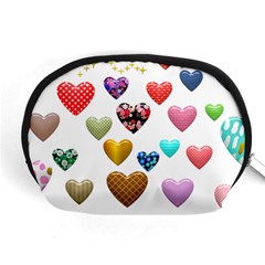 Hearts Puffy Shiny Love Sticker Accessory Pouch (medium) by Pakrebo