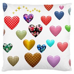 Hearts Puffy Shiny Love Sticker Large Flano Cushion Case (one Side) by Pakrebo