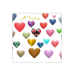 Hearts Puffy Shiny Love Sticker Satin Bandana Scarf by Pakrebo