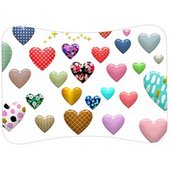 Hearts Puffy Shiny Love Sticker Velour Seat Head Rest Cushion by Pakrebo