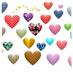 Hearts Puffy Shiny Love Sticker Wooden Puzzle Square