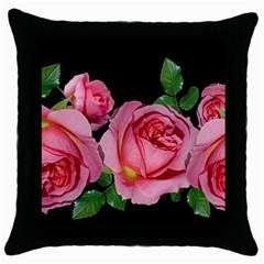 Roses Flowers Arrangement Garden Throw Pillow Case (black) by Pakrebo