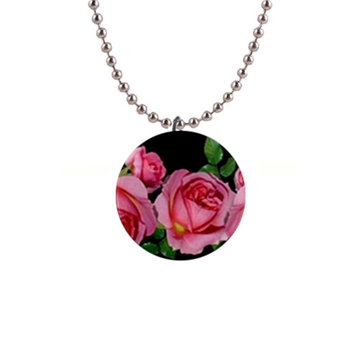 Roses Flowers Arrangement Garden 1  Button Necklace