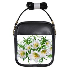 Lilies Flowers Perfume Arrangement Girls Sling Bag by Pakrebo