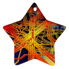 Board Circuits Control Center Trace Ornament (star) by Pakrebo