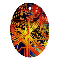 Board Circuits Control Center Trace Oval Ornament (two Sides) by Pakrebo