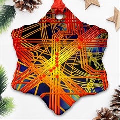 Board Circuits Control Center Trace Snowflake Ornament (two Sides) by Pakrebo